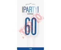 ŚWIECZKA PIKER GLITZ 60 NIEBIESKA 83883