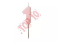 SCU10-1-081J Świeczka urodzinowa Cyferka 1, jasny różowy, 5.5 cm