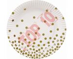 PF-TPZGB TALERZYKI PAPIEROWE ZŁOTE GROSZKI 18cm, 6 szt