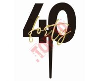 PF-TO40 Topper na tort 40. urodziny „forty”