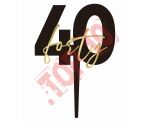 PF-TO40 Topper na tort 40. urodziny „forty”