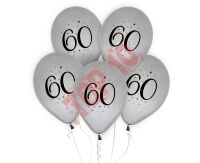 GZ-60S5 BALONY "60" SREBRNE 12" / 5 szt.