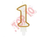 ŚWIECZKA CYFERKA "1" ZŁOTY KONTUR PF-SCZK1