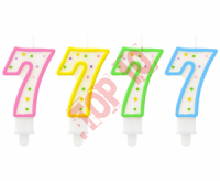 ŚWIECZKA CYFERKA Z KROPECZKAMI "7" PF-SCK7