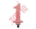 PF-SCRZ1 ŚWIECZKA B&C CYFERKA "1", METALIK RÓŻOWO-ZŁOTA, 8,0 cm