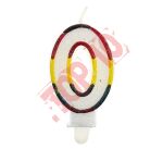 ŚWIECZKA CYFERKA Z BROKATEM "0" SW-CBR0