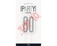 ŚWIECZKA PIKER 80 GLITZ SREBRNA 83872