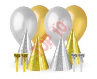 PZ-B12S ZESTAW BAL KARNAWAŁOWY ZŁOTO SREBRNY 12 ELEMENTÓW