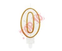 ŚWIECZKA CYFERKA "0" ZŁOTY KONTUR PF-SCZK0 