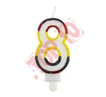 ŚWIECZKA CYFERKA Z BROKATEM "8" SW-CBR8