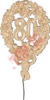 44-17 DEKORACJA URODZINOWA "80" ZŁOTA 8x12