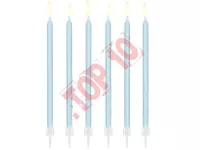 SCD-2-001J Świeczki urodzinowe gładkie, jasny niebieski, 14cm