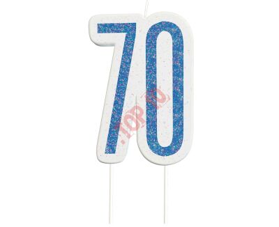 ŚWIECZKA PIKER GLITZ 70 NIABIESKA 83884 - 2