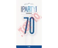 ŚWIECZKA PIKER GLITZ 70 NIABIESKA 83884