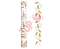 KP-ZBPP KONFETTI ZŁOTO-BIAŁE PASKI, PAPIEROWE 40CM