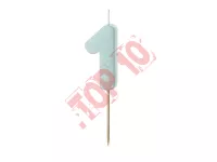 SCU10-1-001J Świeczka urodzinowa Cyferka 1, jasny niebieski, 5.5 cm