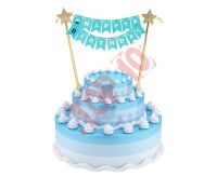 QT-DHBN TOPPER NA TORT HAPPY BIRTHDAY NIEBIESKI