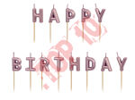 SCS-13-019R ŚWIECZKI PIKERY HAPPY BIRTHDAY RÓŻOWE ZŁOTO