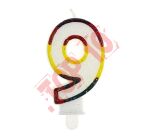 ŚWIECZKA CYFERKA Z BROKATEM "9" SW-CBR9