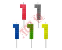 7C-SUK1 ŚWIECZKA URODZINOWA KLOCKI CYFRA "1" 5,5 cm