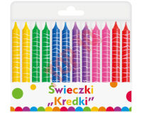 PF-SUK12 ŚWIECZKI URODZINOWE "KREDKI" 12/12 8 CM