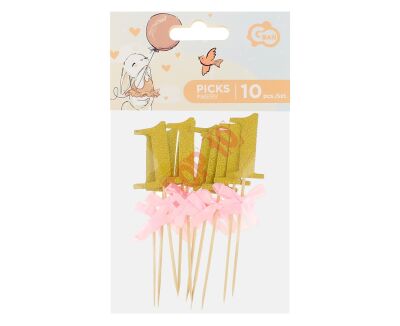 RV-PBRR PIKERY NA BABECZKI ROCZEK, RÓŻOWE, 10 szt. - 2