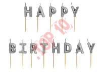 SCS-13-018 ŚWIECZKI PIKERY HAPPY BIRTHDAY SREBRNY