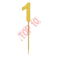 28-21 CYFERKA DREWNIANA NA TORT "1" ZŁOTA