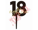 PF-TO18 Topper na tort 18. urodziny „eighteen”