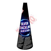 JF90 - SILVER CRACKLING BLUE STARS 1 SZTUKA