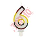 ŚWIECZKA CYFERKA Z BROKATEM "6" SW-CBR6