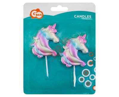 SF-SPJO ŚWIECZKI PIKERY JEDNOROŻCE, OPALIZUJĄCE 2 SZT. - 2
