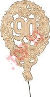 44-19 DEKORACJA URODZINOWA "90" ZŁOTA 8x12 