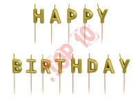 SCS-13-019 ŚWIECZKI PIKERY HAPPY BIRTHDAY ZŁOTY