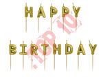 SCS-13-019 ŚWIECZKI PIKERY HAPPY BIRTHDAY ZŁOTY