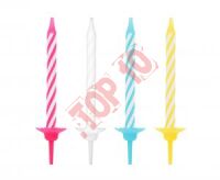 PF-SUSD ŚWIECZKI URODZINOWE 4 KOLORY SPIRALNE 24/12 6 cm