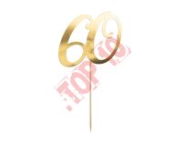 KPT62-60-019 Topper na tort ''60'', złoty, 21cm