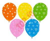 H12/ZGW5 BALONY HELIUM GWIAZDKI, PASTEL, 12"/5szt.