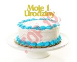 PF-DTM1U DEKORACJA NA TORT TOPPER "MOJE 1 URODZINY" ZŁOTA