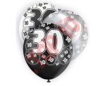 80894 BALONY UQ 12'' GLITZ Z NADR. 30 CZARNY, SZARY, BIAŁY MIX 6 SZT. 