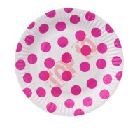 TALERZYKI PAPIEROWE "GROSZKI" MAGENTA 18 CM 6 SZT. PF-TGR7