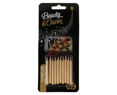 SW-10ZL ŚWIECZKI B&C URODZINOWE ZŁOTE 10/10, 5CM - 2