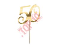 KPT62-50-019 Topper na tort ''50'', złoty, 20.5cm