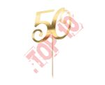 KPT62-50-019 Topper na tort ''50'', złoty, 20.5cm