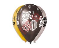 GMS110/P455 BALONY PREMIUM "HAPPY BIRTHDAY 30" METALICZNE 12"/6 SZT. 