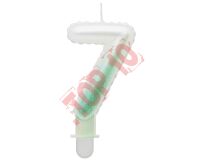 SF-PBZ7 ŚWIECZKA CYFERKA 7, OMBRE, PERŁOWA BIAŁO-ZIELONA