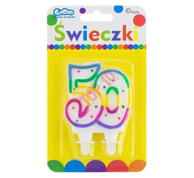 ŚWIECZKA CYFERKA Z KROPECZKAMI 