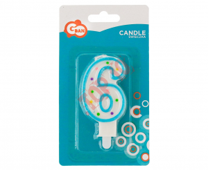 ŚWIECZKA CYFERKA Z KROPECZKAMI 