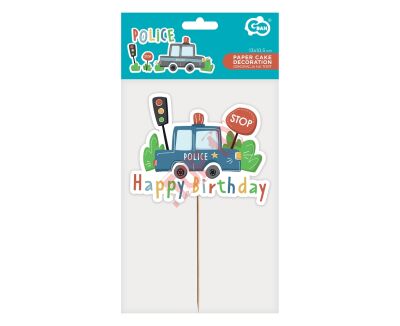 RV-DPTP DEKORACJA PAPIEROWA NA TORT POLICE 13x10.5cm - 2