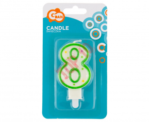 ŚWIECZKA CYFERKA Z KROPECZKAMI 